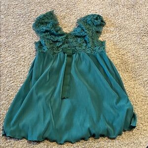 & Other Stories Teal Lace Trim Chemise